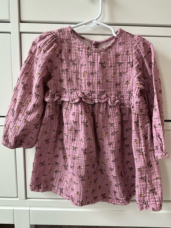 Zara Other - Zara Mauve Floral Ruffle Dress 100% cotton